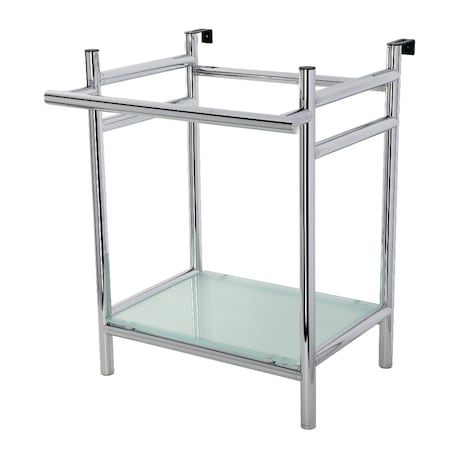 Kingston Brass VPB2216301 22-Inch Console Sink Base with Glass Shelf, Polished Chrome VPB2216301